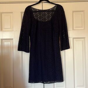 NWT LILLY PULITZER TOPANGA DRESS IN NAVY BREAKERS LACE SIZE MEDIUM